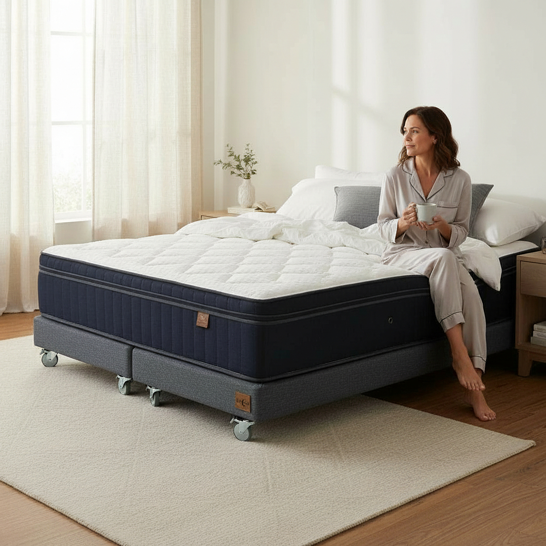 Cama Super King Box 13 cm + Colchon CIC - Ruedas A Eleccion 4