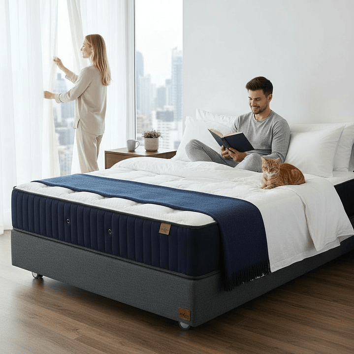 Cama 1 Plaza Box 30 cm + Colchon CIC - Ruedas A Eleccion 1