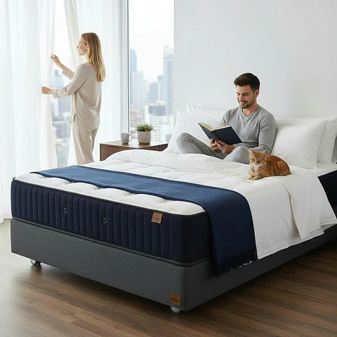 Cama 1.5 Plaza Box 30 cm + Colchon CIC - Ruedas A Eleccion
