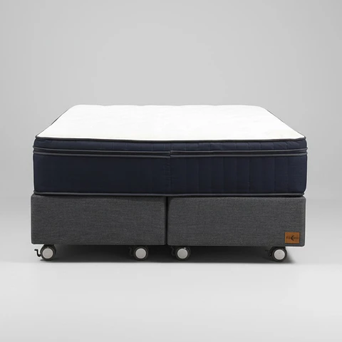 Cama Full Dividida Box 30 cm + Colchon CIC - Ruedas A Eleccion