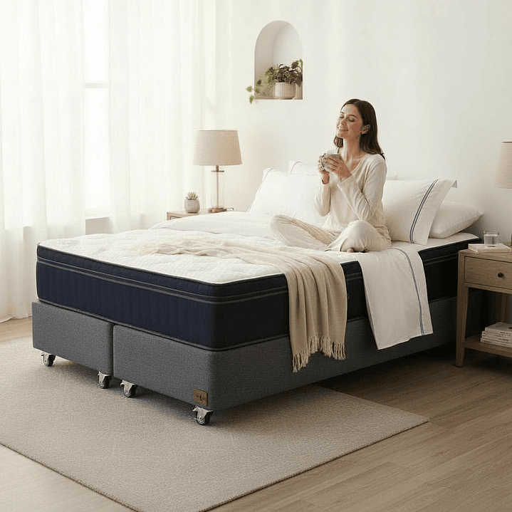 Cama Full Dividida Box 30 cm + Colchon CIC - Ruedas A Eleccion 7