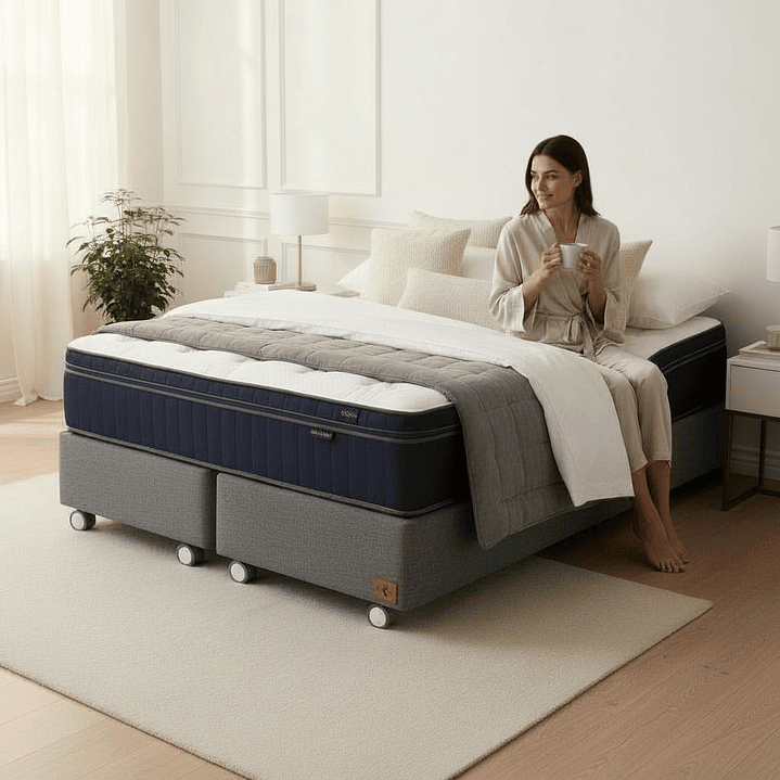 Cama King  Box 30 cm + Colchon CIC - Ruedas A Eleccion 1