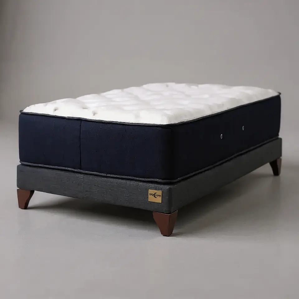 Cama 1.5 Plaza Box 13 cm + Colchon CIC - Patas De Madera  5