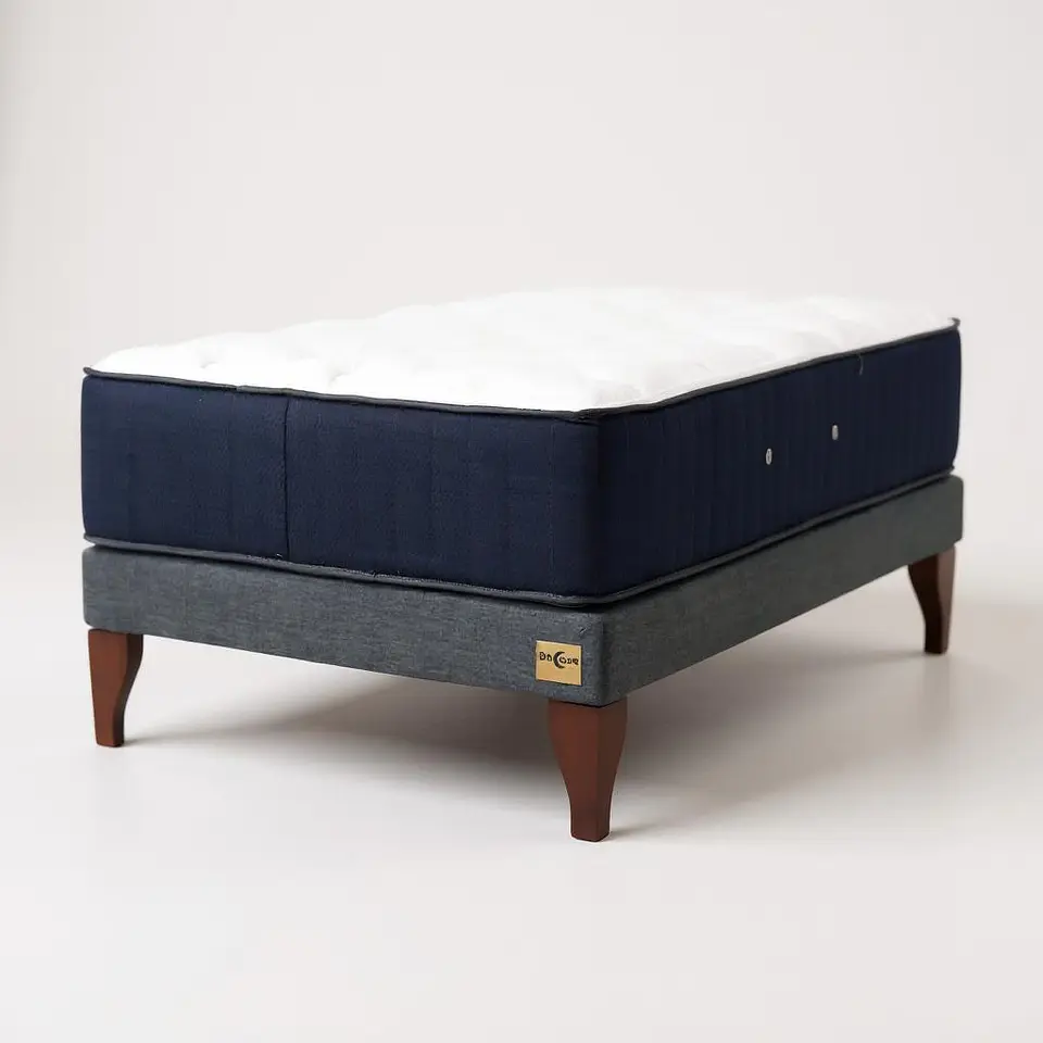 Cama 1.5 Plaza Box 13 cm + Colchon CIC - Patas De Madera  7