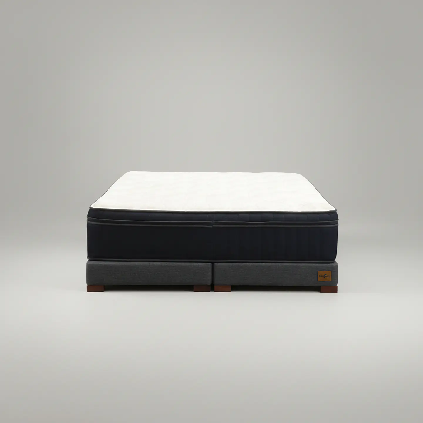 Cama Full Dividida Box 13 cm + Colchon CIC - Patas De Madera  2