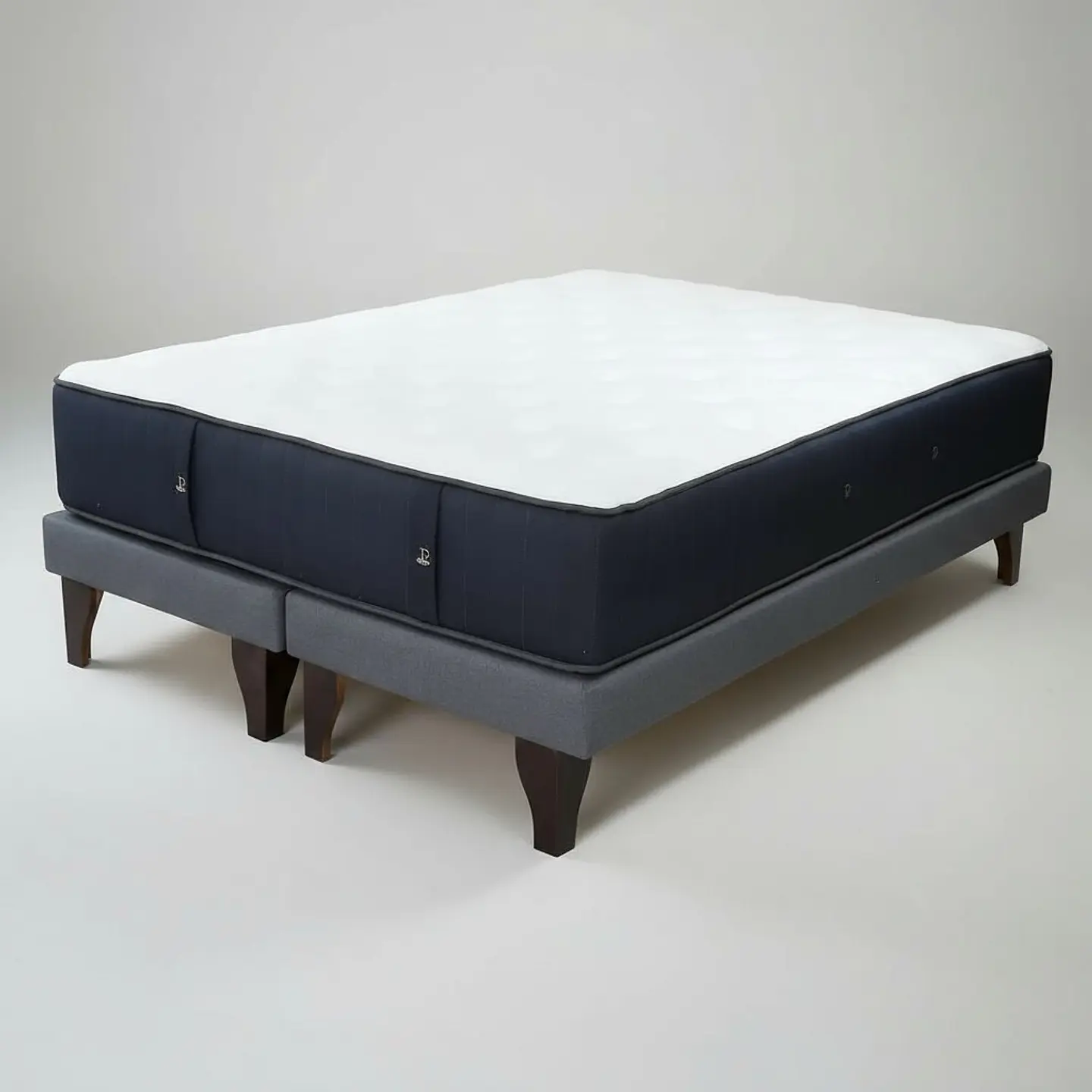Cama Full Dividida Box 13 cm + Colchon CIC - Patas De Madera  8