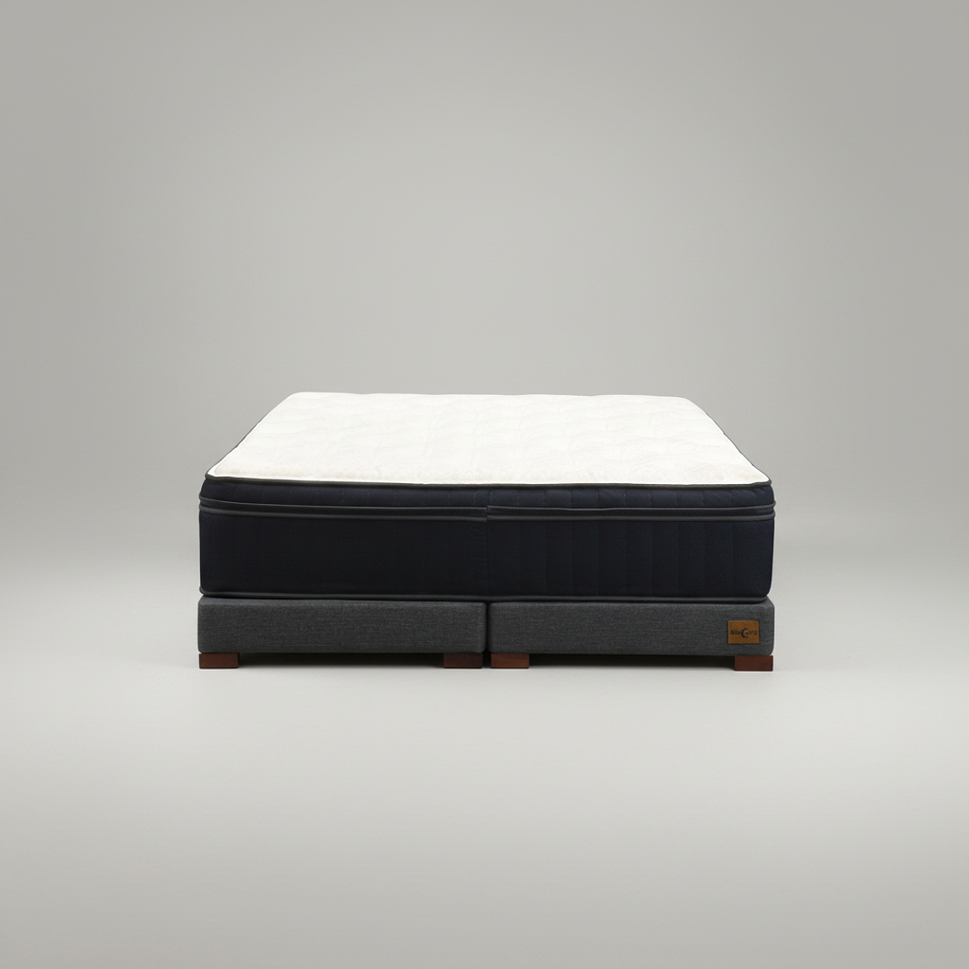 Cama 2 Plaza Box 13 cm + Colchon CIC - Patas De Madera  2