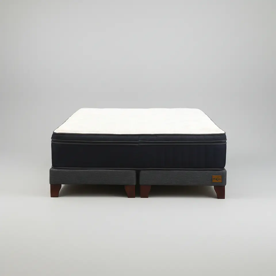 Cama King Box 13 cm + Colchon CIC - Patas De Madera  5