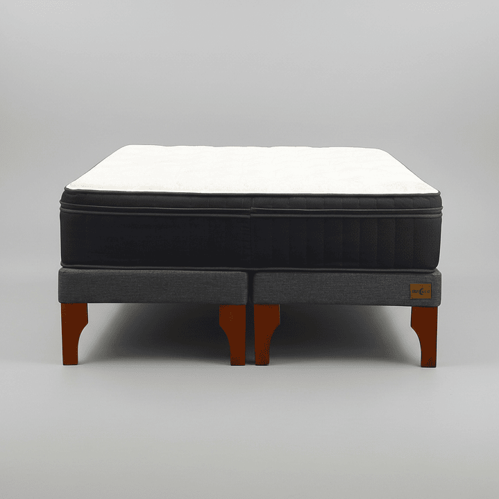 Cama Super King Box 13 cm + Colchon CIC - Patas De Madera  11
