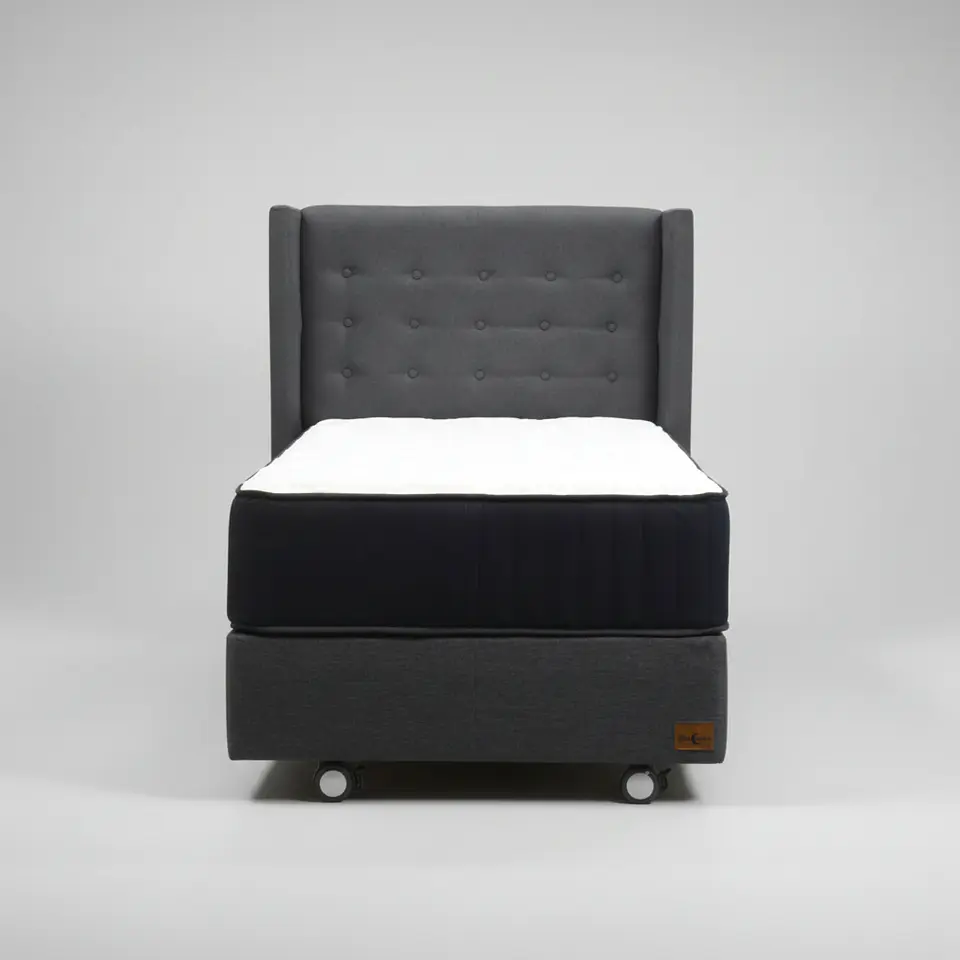 Cama 1 Plaza Box 30 cm + Colchon CIC Con Respaldo - Ruedas A Eleccion 2
