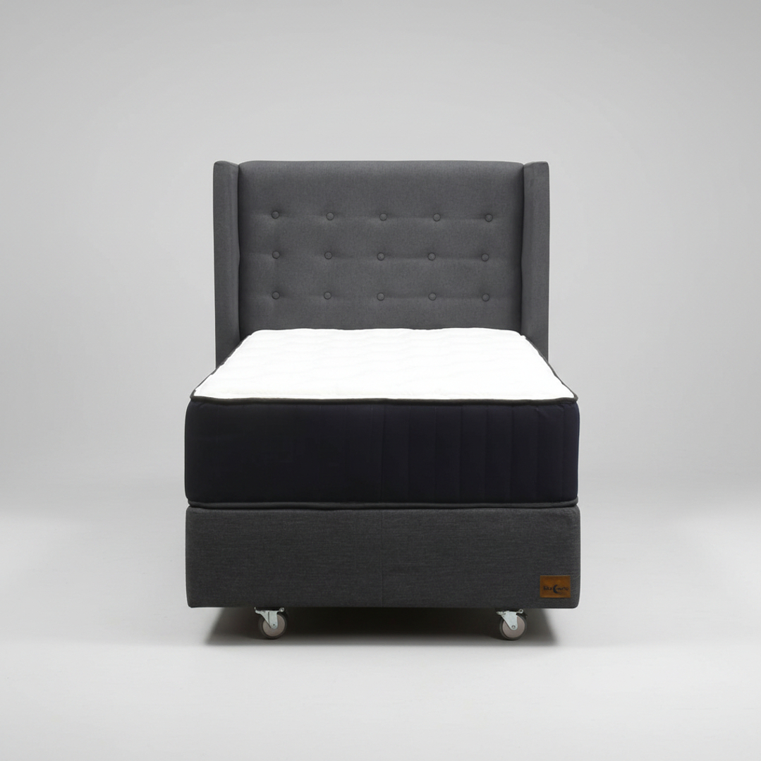 Cama 1 Plaza Box 30 cm + Colchon CIC Con Respaldo - Ruedas A Eleccion 5