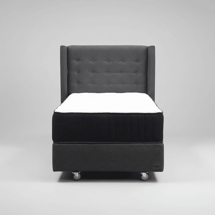 Cama 1 Plaza Box 30 cm + Colchon CIC Con Respaldo - Ruedas A Eleccion 5