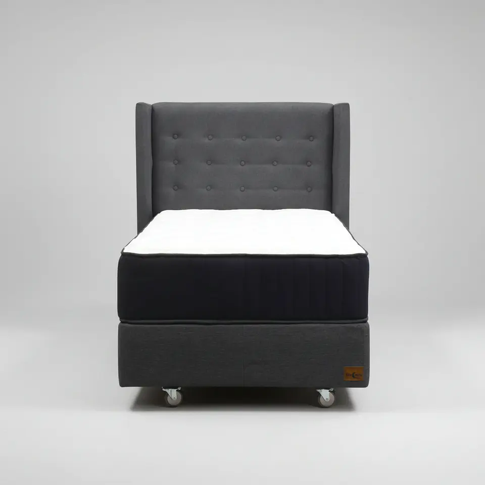 Cama 1 Plaza Box 30 cm + Colchon CIC Con Respaldo - Ruedas A Eleccion 5