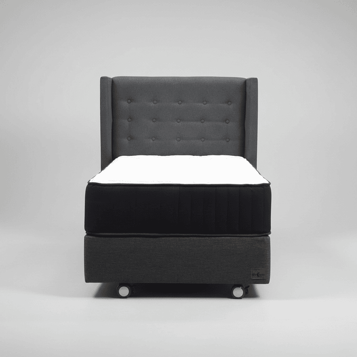 Cama 1.5 Plaza Box 30 cm + Colchon CIC Con Respaldo - Ruedas A Eleccion 2