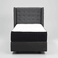 Cama 1.5 Plaza Box 30 cm + Colchon CIC Con Respaldo - Ruedas A Eleccion - Miniatura 11