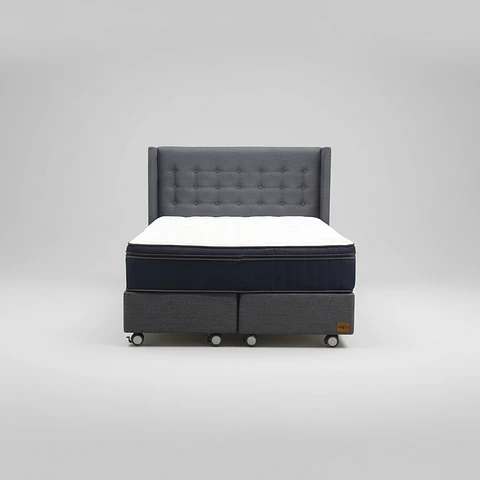 Cama Full dividida Box 30 cm + Colchon CIC Con Respaldo - Ruedas A Eleccion