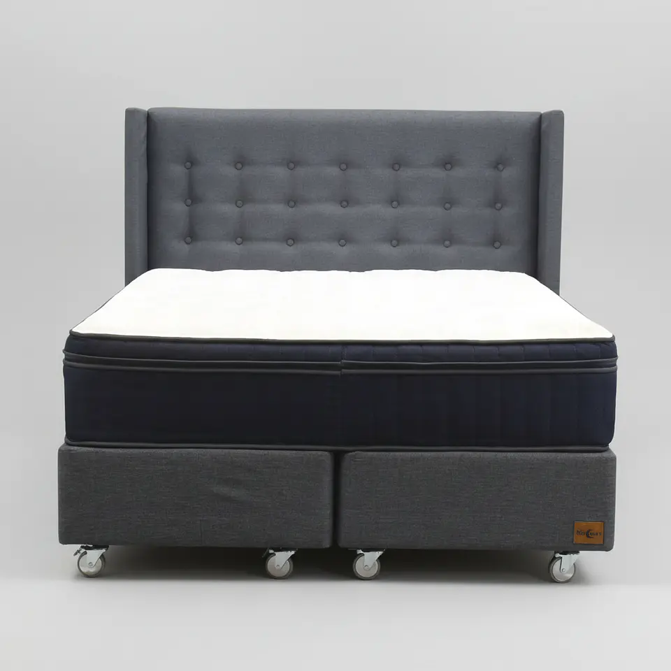Cama 2 Plaza Box 30 cm + Colchon CIC Con Respaldo - Ruedas A Eleccion 5