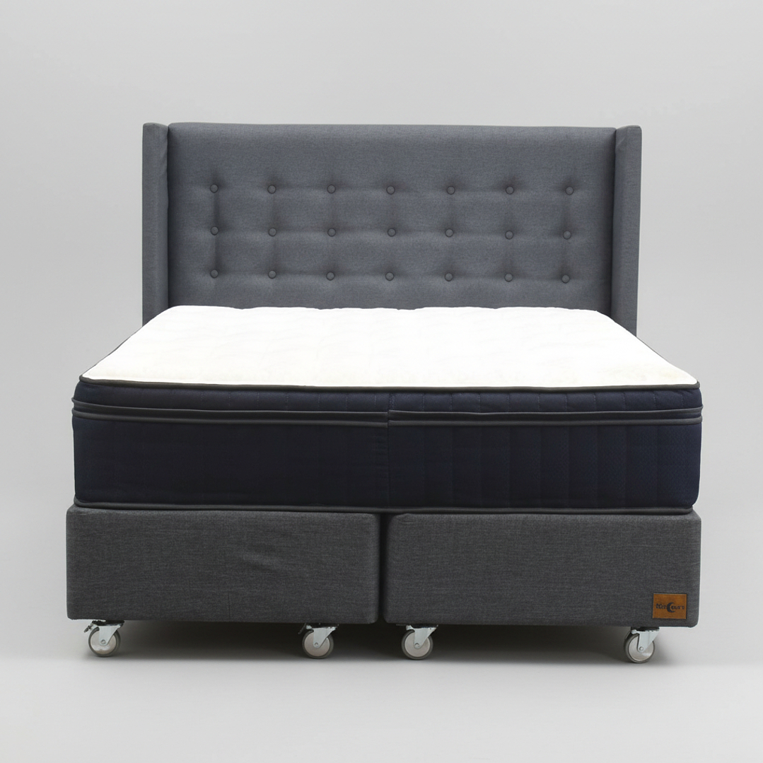 Cama King Box 30 cm + Colchon CIC Con Respaldo - Ruedas A Eleccion 5