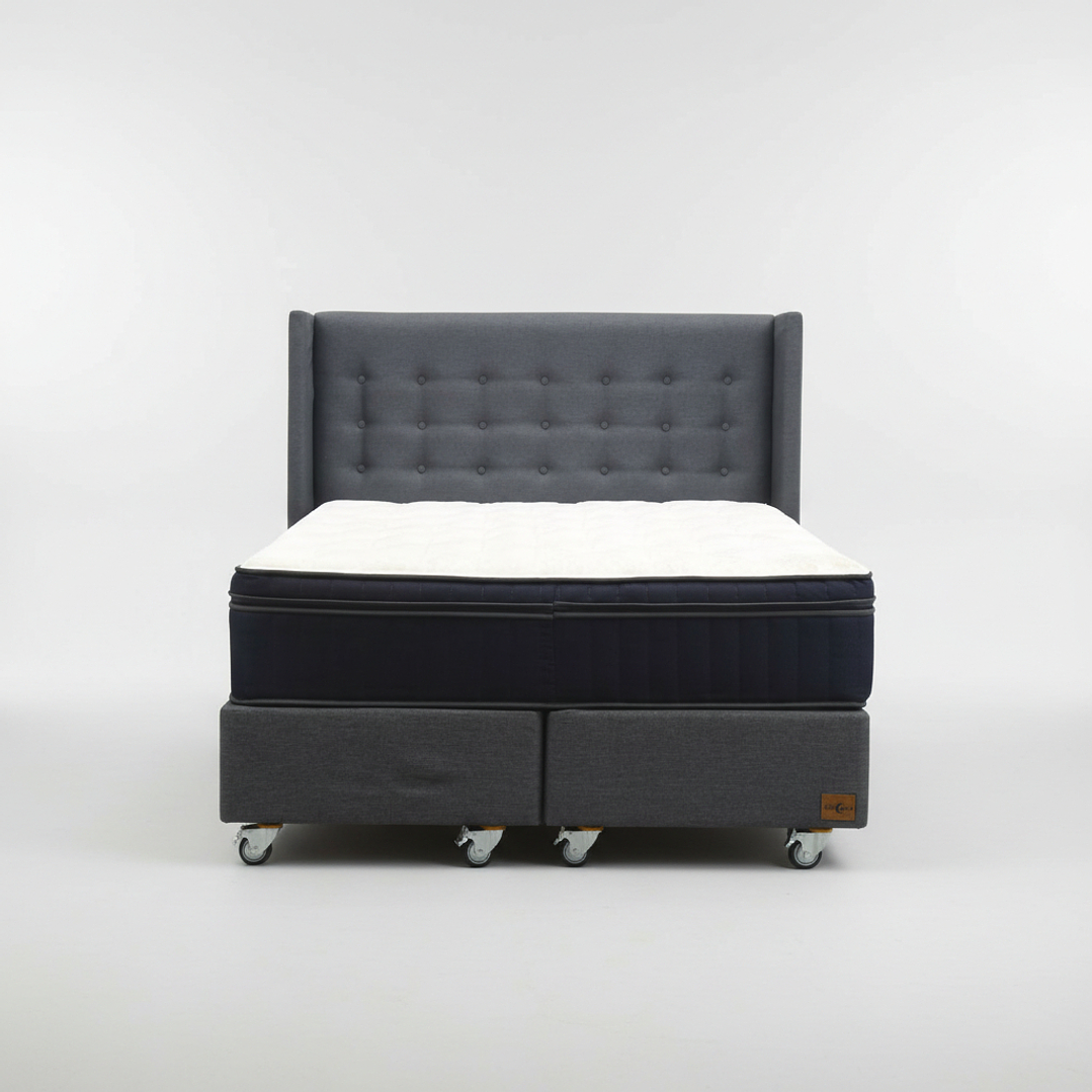Cama King Box 30 cm + Colchon CIC Con Respaldo - Ruedas A Eleccion 8