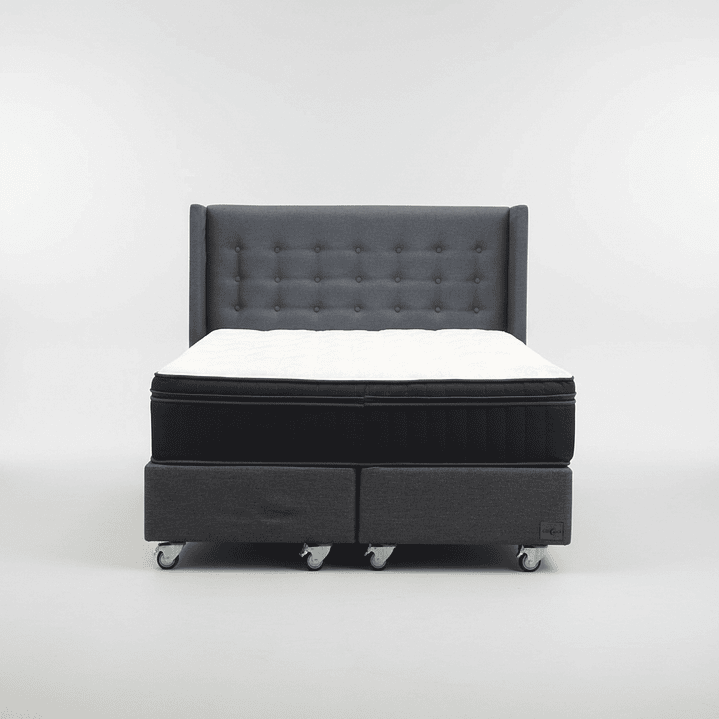 Cama King Box 30 cm + Colchon CIC Con Respaldo - Ruedas A Eleccion 8