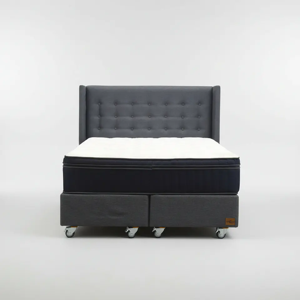 Cama King Box 30 cm + Colchon CIC Con Respaldo - Ruedas A Eleccion 8