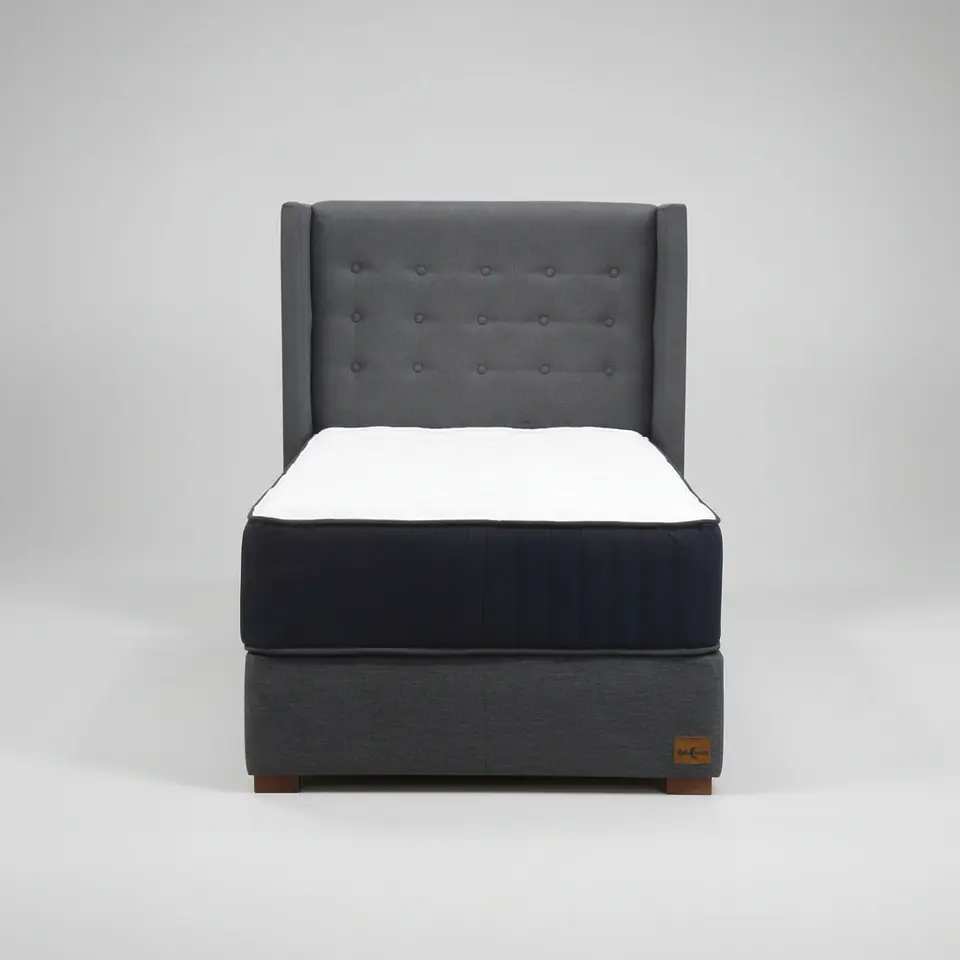 Cama 1.5 Plaza Box 30 cm Colchon CIC + Respaldo + Patas De Madera 2