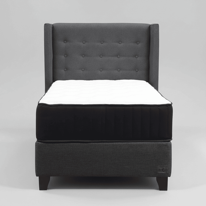 Cama 1.5 Plaza Box 30 cm Colchon CIC + Respaldo + Patas De Madera 5