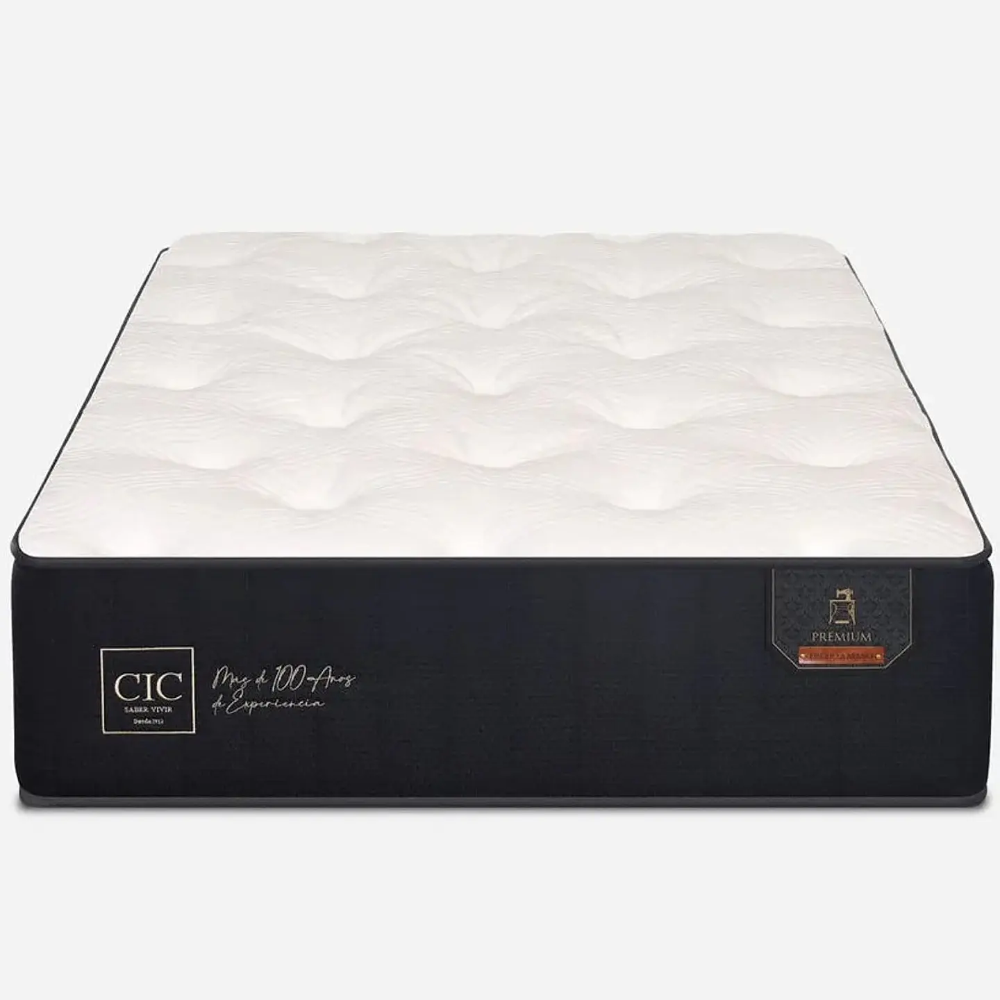 Cama 1.5 Plaza Box 30 cm + Colchon CIC - Patas De Madera 10