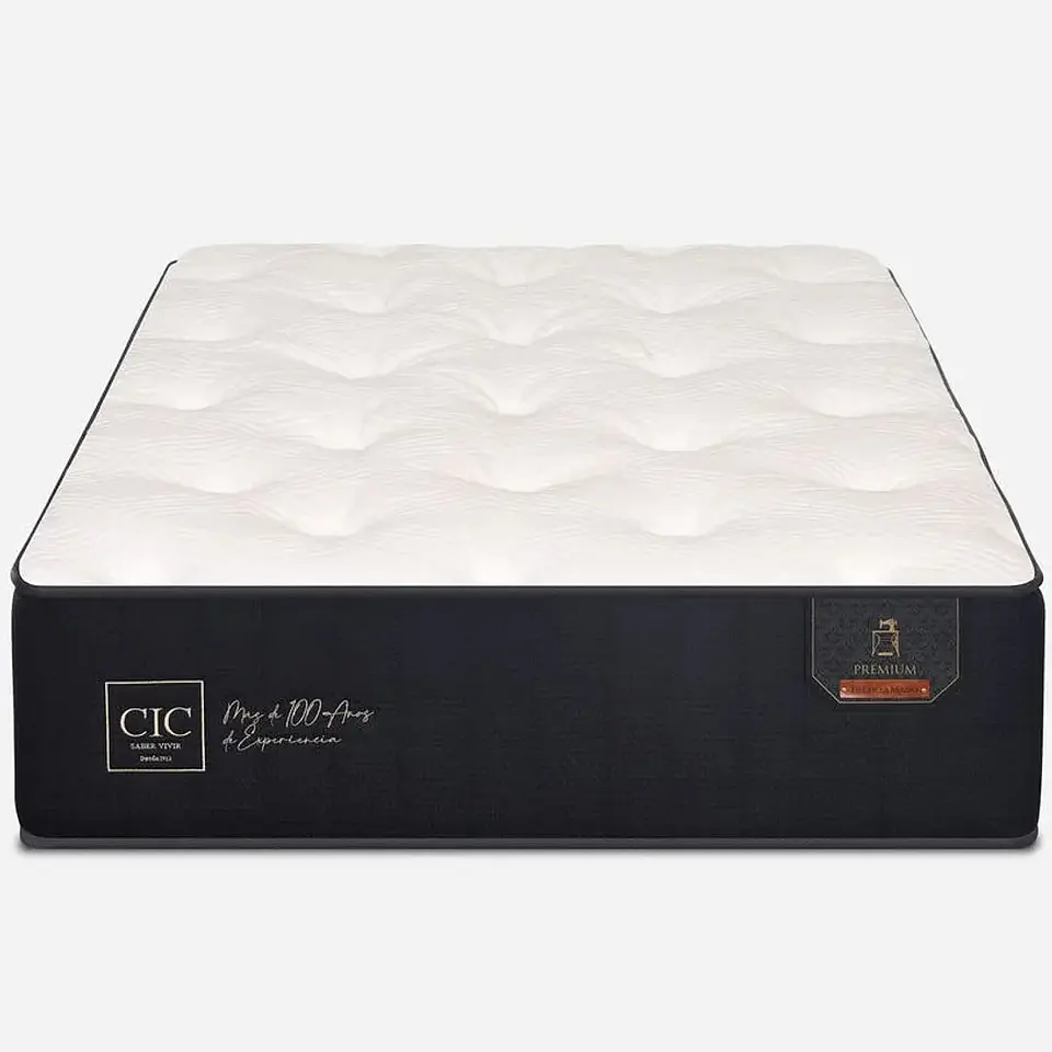 Cama 1.5 Plaza Box 30 cm + Colchon CIC - Patas De Madera 10