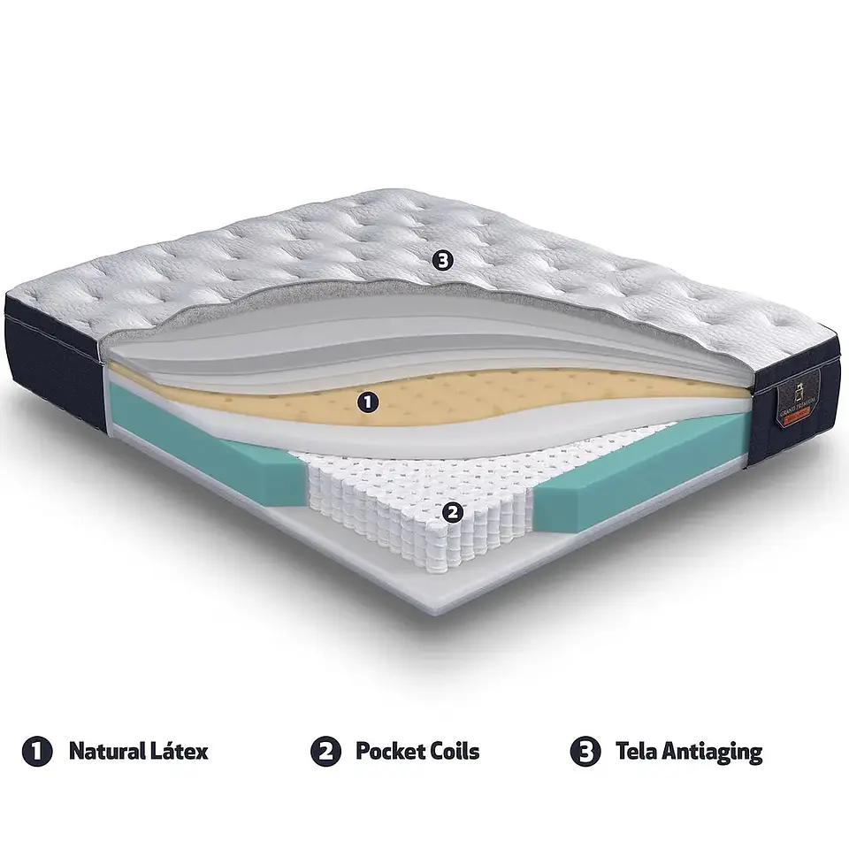 Cama 1 Plaza Box 30 cm + Colchon CIC - Patas De Madera 13