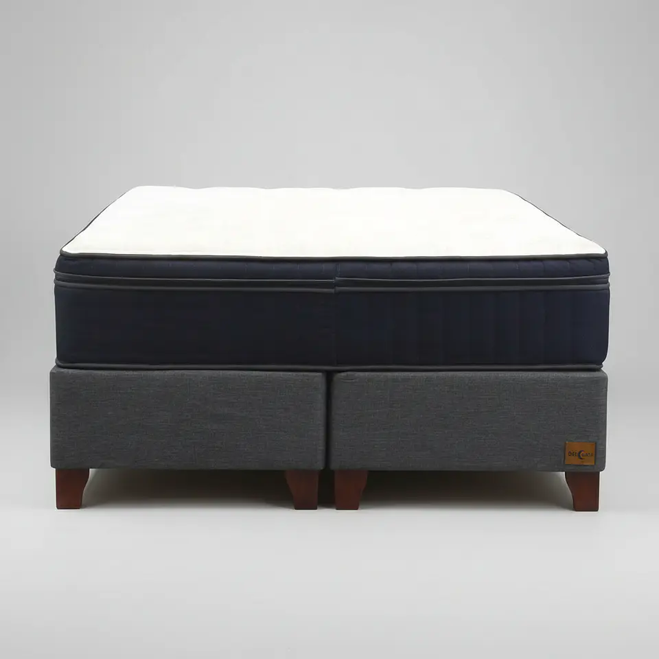 Cama 2 Plazas Box 30 cm + Colchon CIC - Patas De Madera 7