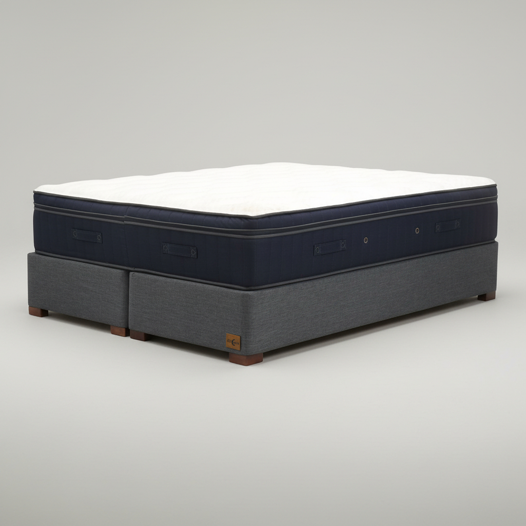 Cama Full Dividida Box 30 cm + Colchon CIC - Patas De Madera 3
