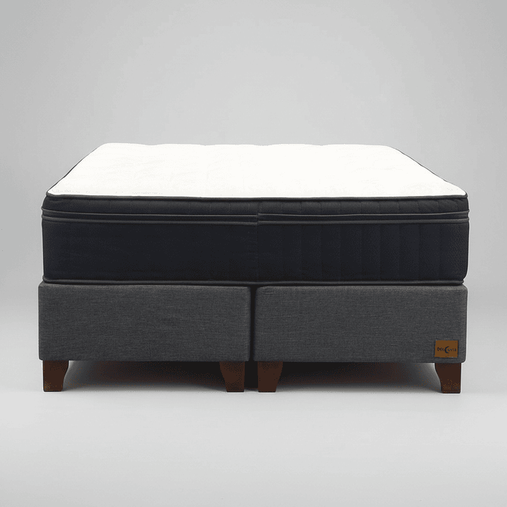 Cama Full Dividida Box 30 cm + Colchon CIC - Patas De Madera 7