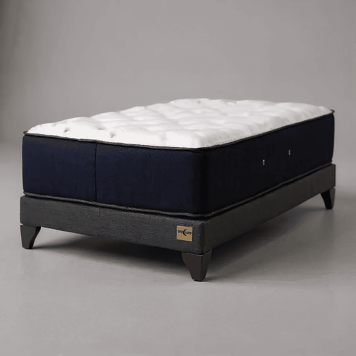 Cama 1 Plaza Box 8 cm + Colchon CIC - Patas De Madera 5