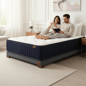 Cama 1 Plaza Box 8 cm + Colchon CIC - Patas De Madera