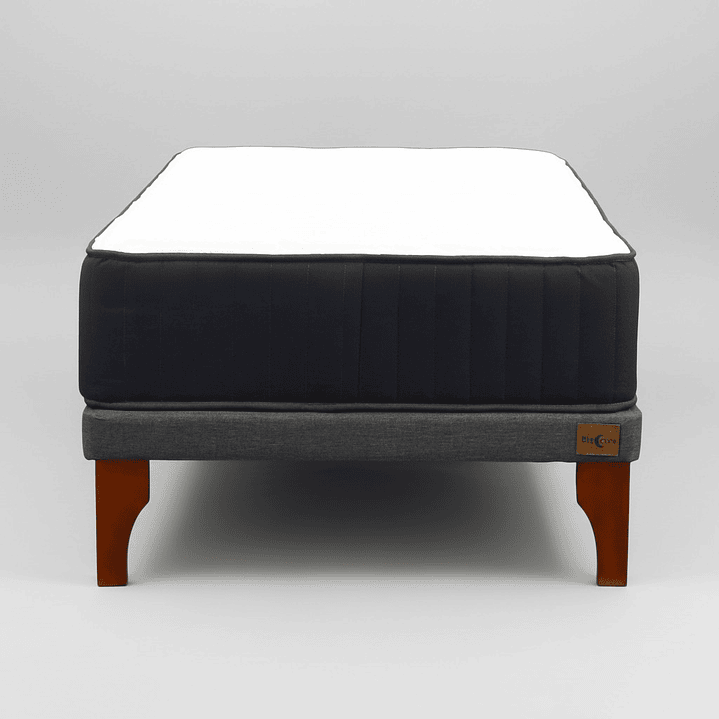 Cama 1 Plaza Box 8 cm + Colchon CIC - Patas De Madera 11