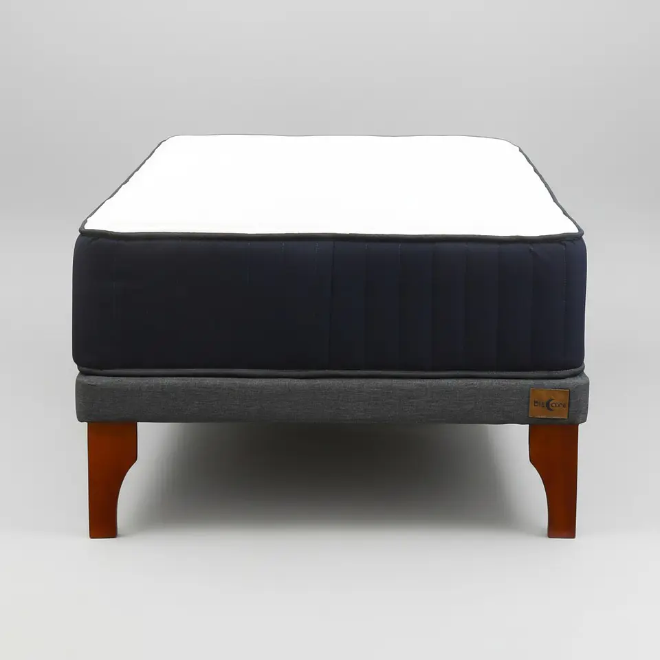 Cama 1 Plaza Box 8 cm + Colchon CIC - Patas De Madera 11