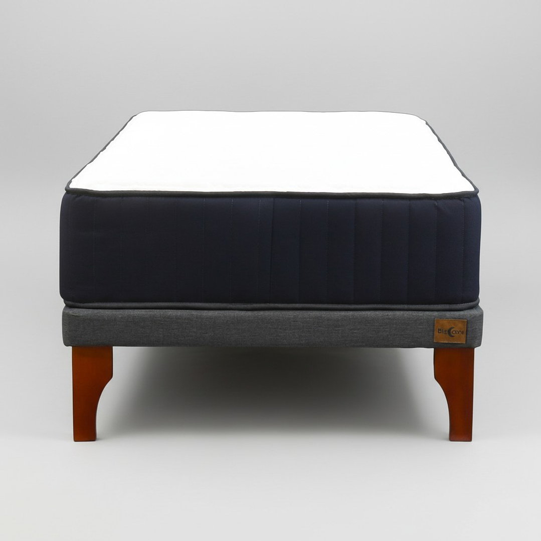 Cama 1.5 Plaza Box 8 cm + Colchon CIC - Patas De Madera 11
