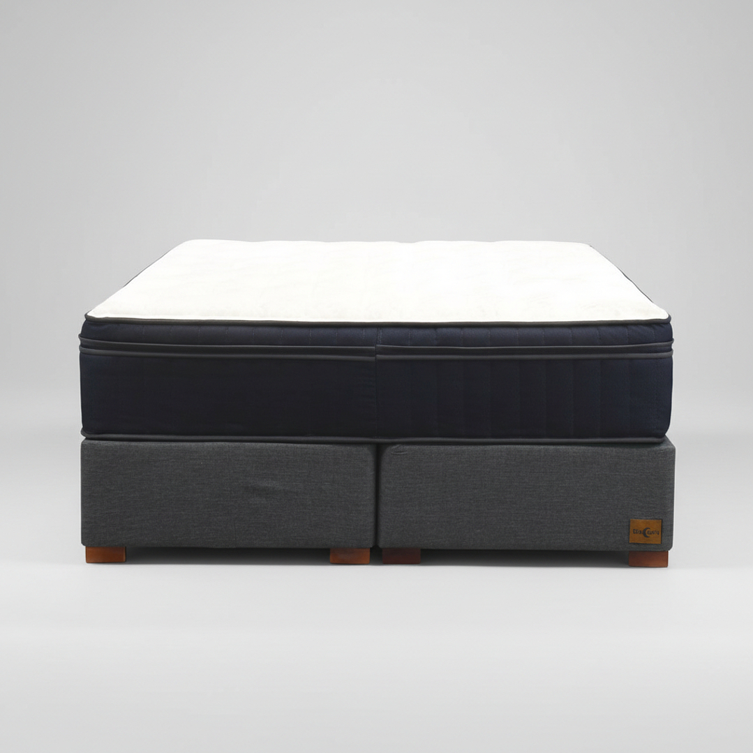 Cama Super King Box 30 cm + Colchon CIC - Patas De Madera 2