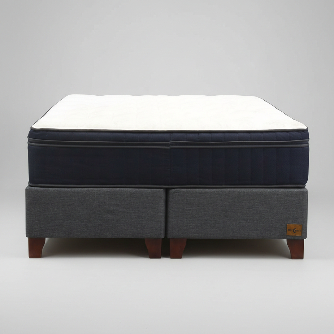 Cama Super King Box 30 cm + Colchon CIC - Patas De Madera 7