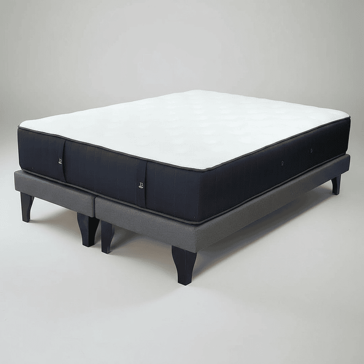 Cama Full Dividida Box 8 cm + Colchon CIC - Patas De Madera 7