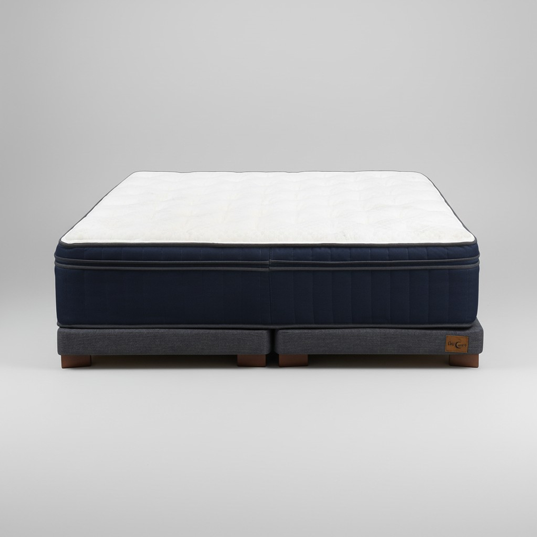 Cama King Box 8 cm + Colchon CIC - Patas De Madera 2