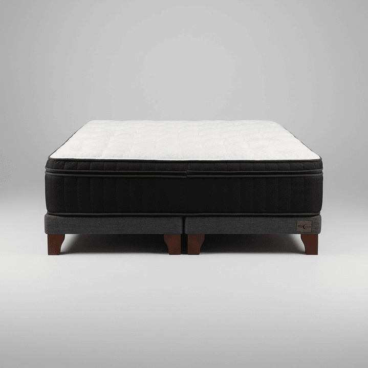 Cama Super King Box 8 cm + Colchon CIC - Patas De Madera 5