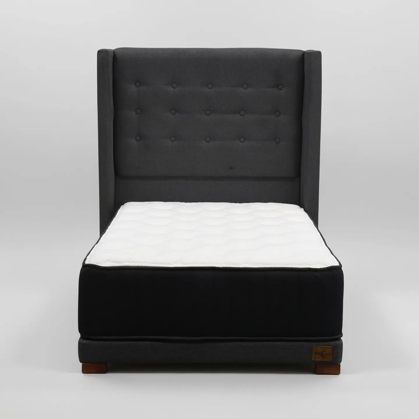 Cama 1.5 Plaza Box 8 cm Colchon CIC + Respaldo + Patas De Madera 2