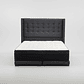 Cama Super King Box 8 cm Colchon CIC + Respaldo + Patas De Madera - Miniatura 2