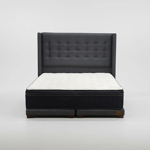Cama Full Dividida Box 8 cm Colchon CIC + Respaldo + Patas De Madera