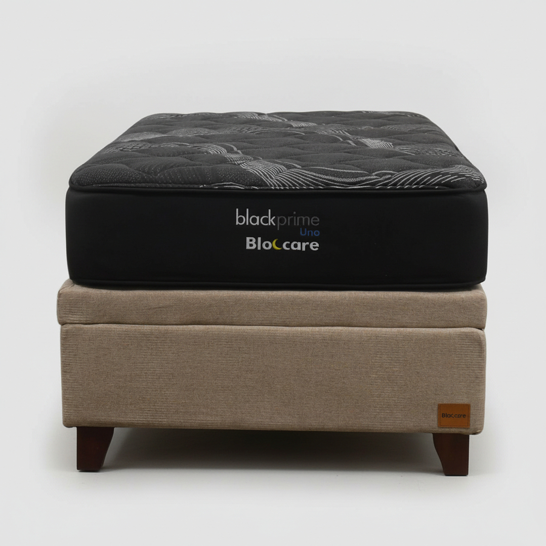 Cama Baul 1 Plaza + Prime - Modelo Uno/ Con Patas De Madera (Beige) 5