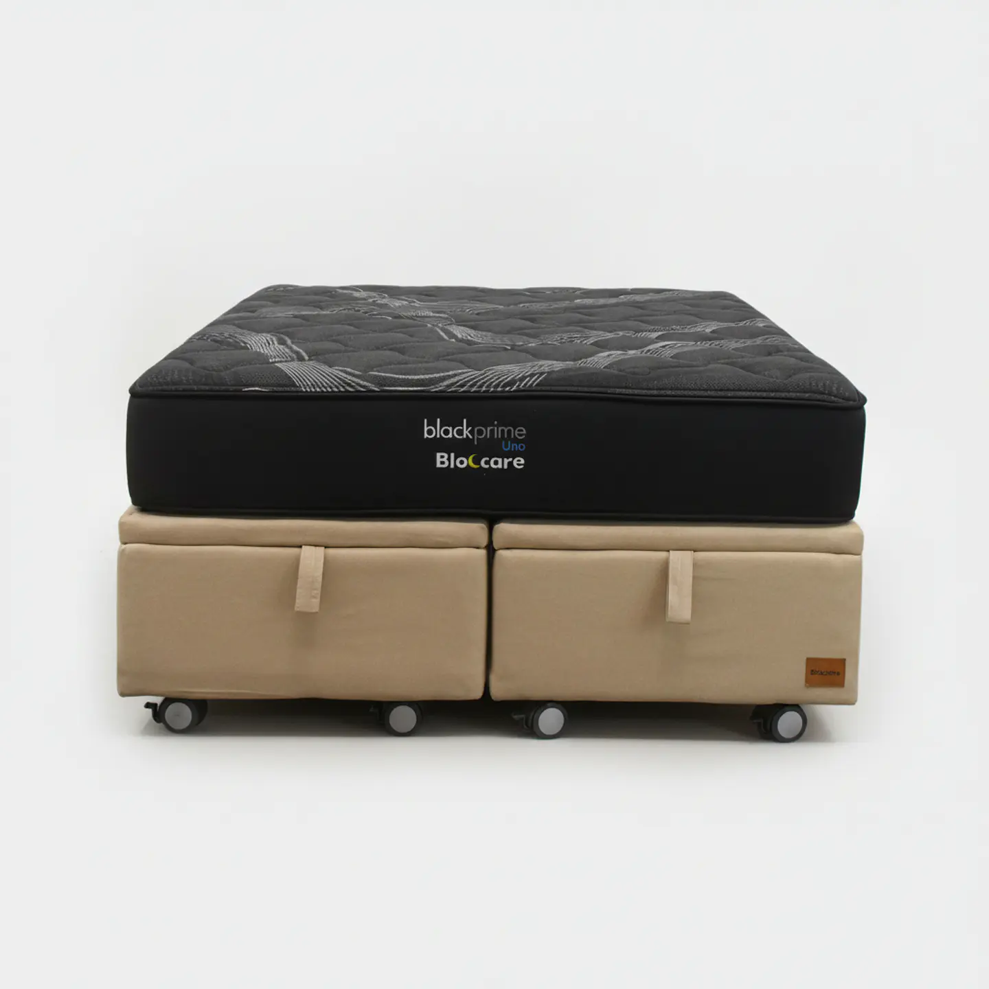 Cama Baul 2 Plaza + Colchon Black Prime - Modelo Uno / Ruedas A Eleccion (Beige) 3