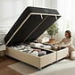 Cama Baul 2 Plaza + Colchon Black Prime - Modelo Uno / Ruedas A Eleccion (Beige) - Miniatura 1