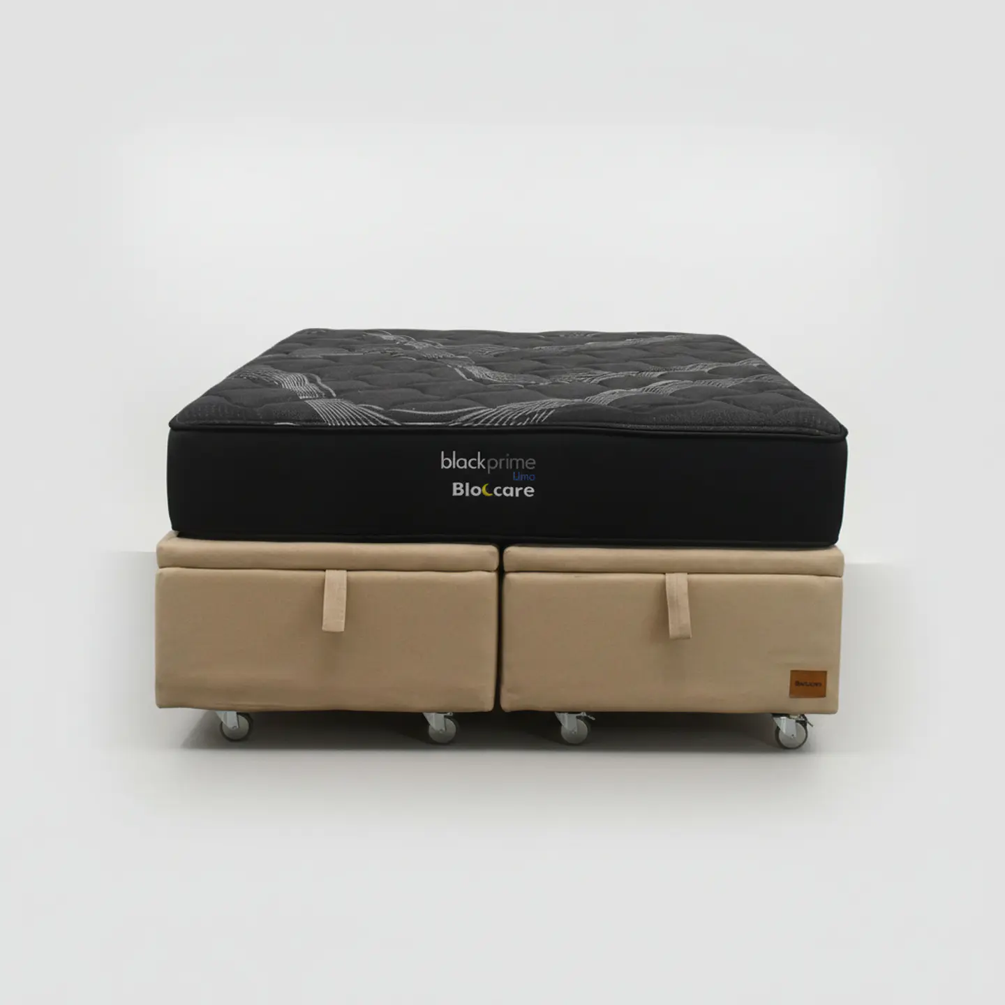 Cama Baul 2 Plaza + Colchon Black Prime - Modelo Uno / Ruedas A Eleccion (Beige) 6